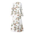 thumbnail image 4 of Babysbule Womens Summer Dresses Women's Summer Dresses Print Long Sleeved Round Neck Dress Dresses With Pocket, 4 of 5