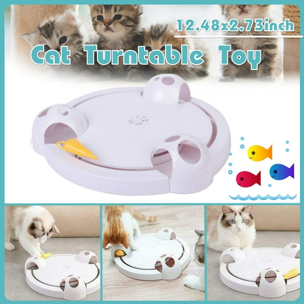 Pounce Cat Pet Toys Interactive Toys Automatic With Rotating Feather Catch The Mouse Game Electric Amusement Plate Turntable Cat Scratch Board Walmart Com Walmart Com