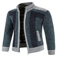 thumbnail image 2 of Cardigan pour Hommes, Cardigan à Fermeture Éclair, Manches Longues, Col Montant, Couleur Contrastée, 2 of 5