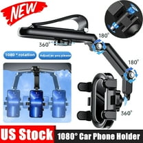 1080° Rotatable and Retractable Car Phone Holder multifunction Car Rearview Mirrior Mount Cradle Clip Universal