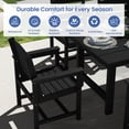 thumbnail image 2 of KINGYES All Weather Outdoor Dining Chairs Set of 4, HDPE Oversized Patio Chairs, Black, 2 of 9