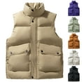thumbnail image 5 of Rohuuque Men's Winter Puffer Vest Casual Thermal Pocket Vest Button Zipper Front Sleeveless Jacket for Everyday Warm Wear White, 5 of 5