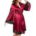 thumbnail image 1 of luethbiezx Women Satin Robe Kimono Night Gown Wedding Bridesmaid Robes Sleepwear Bathrobe, 1 of 3