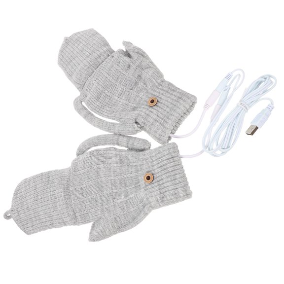 OUNONA Winter Heated Gloves Set in Grey, Windproof Thermal Gloves for Skiing, Biking, Hiking and Outdoor Activities