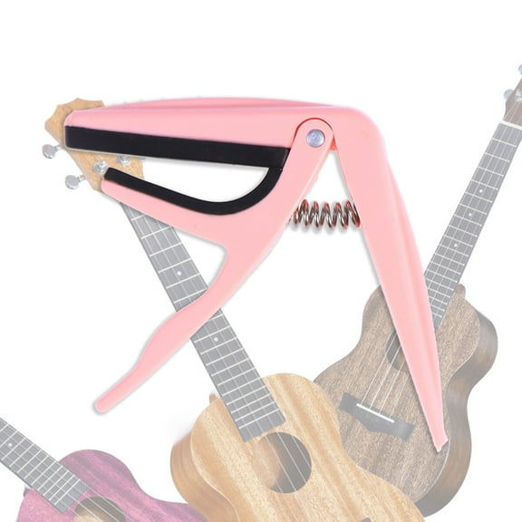 Professional Ukulele Capo - Quick-Change Zinc Alloy Clamp for Soprano/Concert Ukes (Pink)