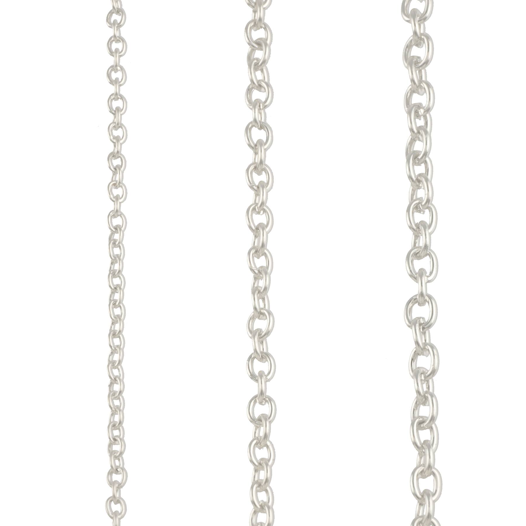 bead landing silver chain