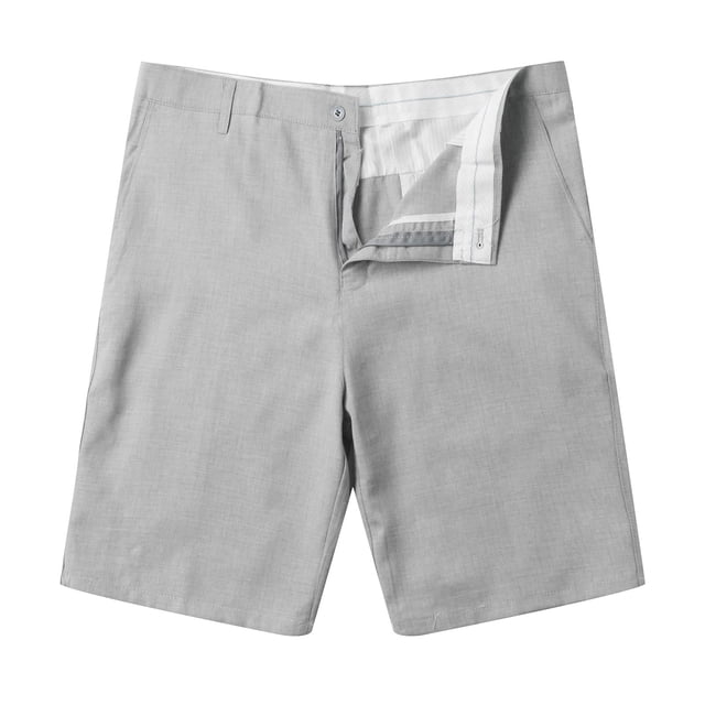 Men's Dress Shorts - Lightweight Casual with Flat Front Pockets, Polyester, Zipper Closure, Multiple Sizes