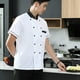 thumbnail image 1 of Chaqueta Unisex, Abrigo de Manga Corta, Estufa, Camarero, Catering, , Ropa , Uniforme de Restauran , Blanco, M Yinane chaqueta de cocinero, 1 of 8