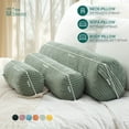thumbnail image 5 of CHARRYARN by TexStead Cuddle Pillow  Bolster Pillow Corduroy Cylindrical Bed Pillow - Multifunctional Long Pillow- uitable for yoga,Lumbar and Neck Support Roll Pillow-Light green（6"x24"), 5 of 5