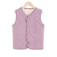 thumbnail image 6 of LUGOGNE Boys Girls Quilted Vest Button Front Sleeveless V Neck Lightweight Padded Jacket with Wave Stitching Kids Everyday Casual Layering Outerwear for Spring Fall School, 6 of 6