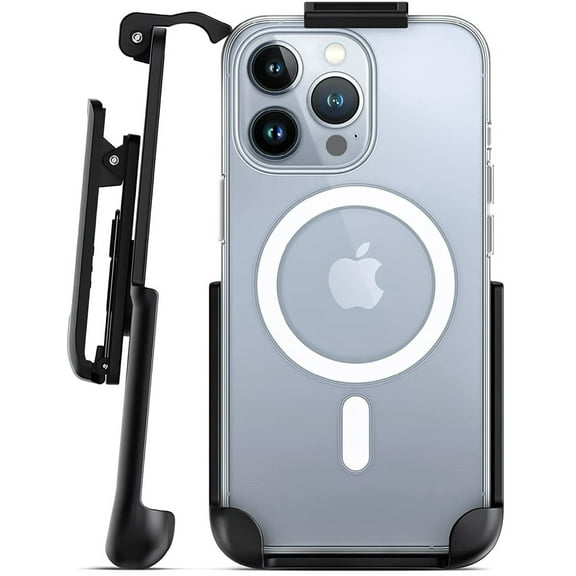 Encased Magnetic Case Designed for iPhone 15 Pro Max Case with Belt Clip Holster, Compatible with MagSafe (Clear)