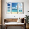 thumbnail image 3 of Elephant Stock Window To Remote Beach Wall Art - Horizontal Multi Panel Canvas - Living Room Wall Decor - Beach Multi Panel - Blue And White Decor - 50" x 32", 3 of 8