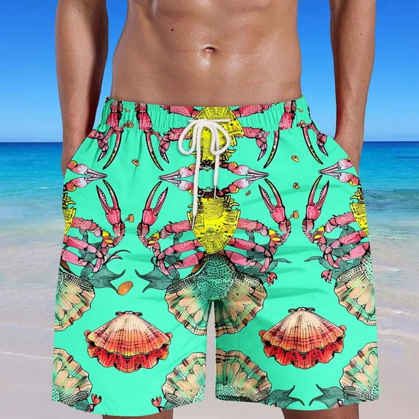 Puntoco Pantalones Cortos Con Estampado Hawaiano Para Hombre, Pantalones Cortos Con Bolsillo Y Cordón, Color Xxxxxl