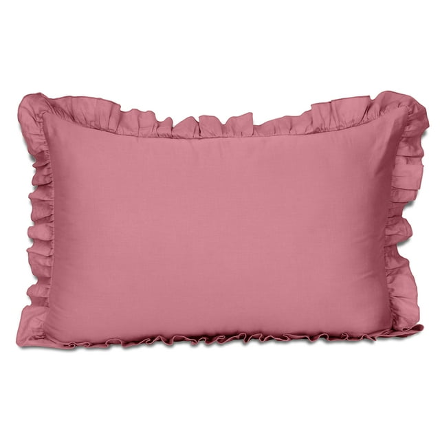 Vargottam Ruffled Pillow Sham Standard 26x20 Cotton Frill Pillow Cases Shabby Chic Farmhouse Decor Pillowcase