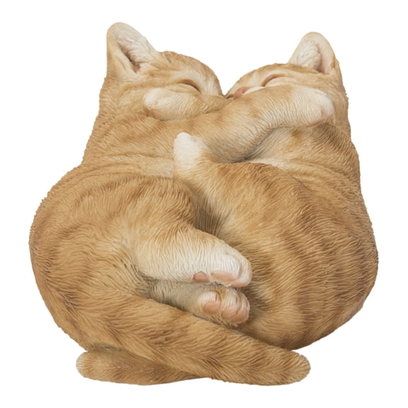 Hi Line 3.07" Orange Sleeping Couple Cats Garden Statue, Weatherproof