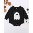 thumbnail image 3 of Elippeo Toddler Baby Sweatshirt Rompers 6 12 18 24 Months  Halloween Ghost Pattern Long Sleeve Jumpsuit for Newborn Infant Cute Clothes, 3 of 10
