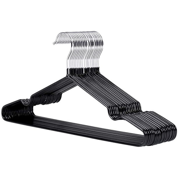 Nvzi Metal Hanger Non Slip Suit Coat Hangers Chrome and Black