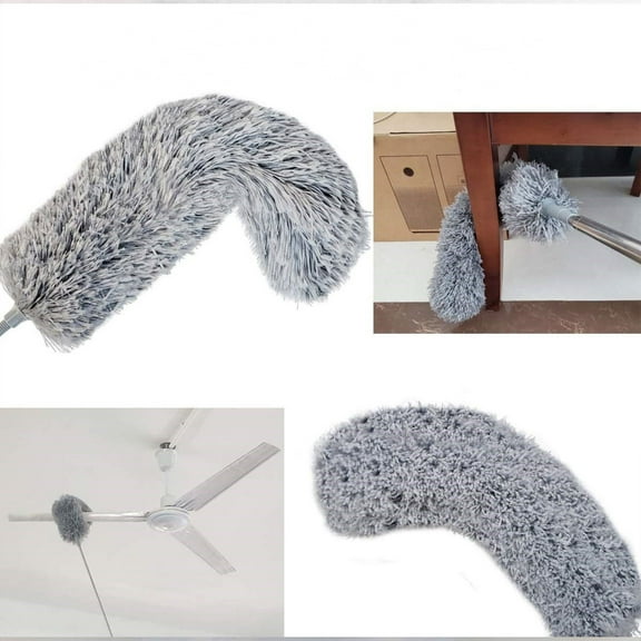 Cleaning Supplies under $5 kkbbma Duster with Extension Pole, Microfiber Feather Duster, Extendable Duster with Long Pole, Dusters for Cleaning Ceiling Fan, High Ceiling, Blinds, Furniture