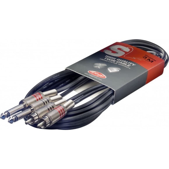 Stagg 2-Feet Twin Cable, Phone-Plug/m. RCA