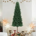 thumbnail image 4 of Litake Pencil Christmas Tree 7.5 ft Pre-lit Alpine Slim Holiday Decoration, Lighted Skinny Décor LED Lights, Metal Stand, 7.5 ft Xmas Tree for Room, Bedroom, Apartment, Outdoor, Office, 7.5 Foot, 4 of 8