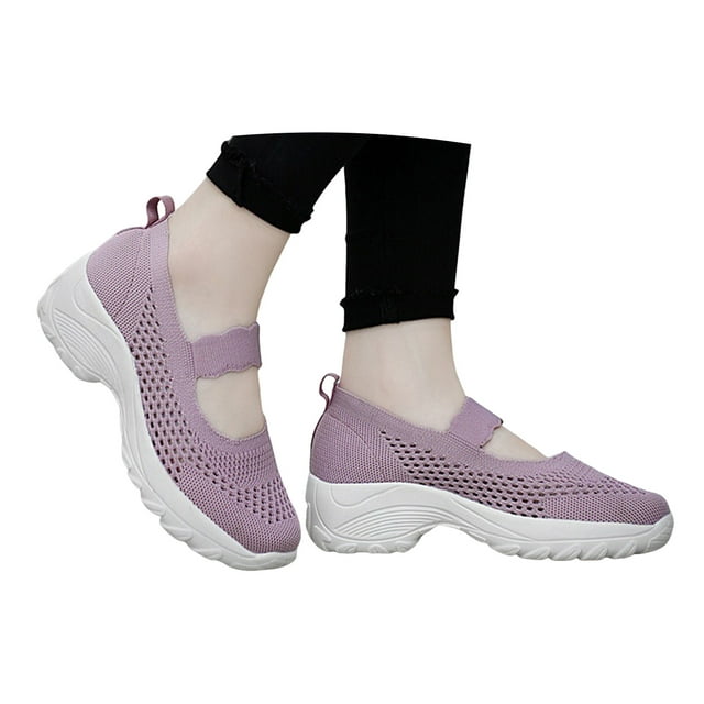 Mepaouo Womens Walking Shoes Non Slip Orthopedic Mary Jane Arch Support Diabetic Platform Sneakers