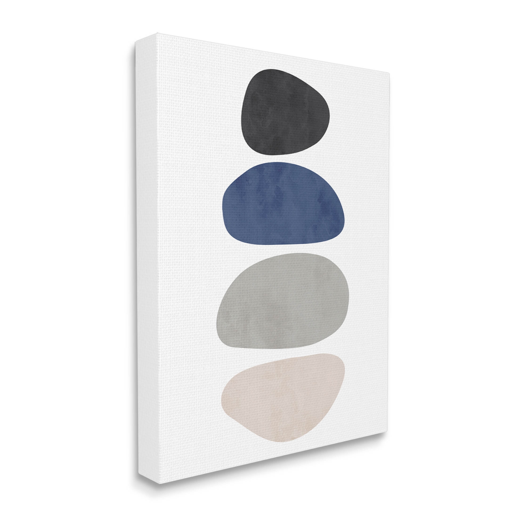 Minimal Stacked Round Shapes Abstract Graphic Art Gallery Wrapped Canvas Print Wall Art