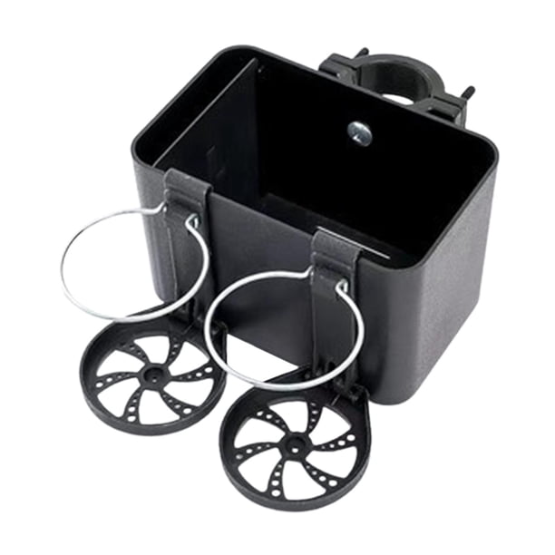 Caja de almacenamiento universal para bicicletas, organizador de manillar de tubo superior para triciclo 2 portavasos