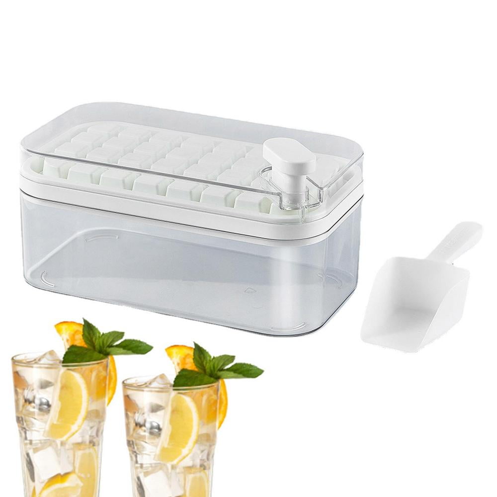 Tohuu Ice Cube Tray 32grid Ice Cube Tray with Lid & Bin Ice Trays for