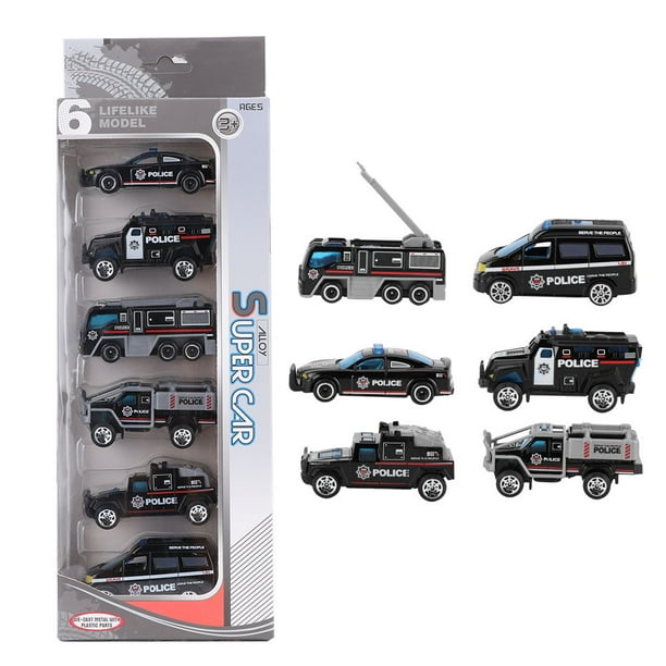 6 piezas 1:64 Modelo de coche de ingeniería de aleación Simulación de vehículo Modelo de coche Juguete para niños Estilo A