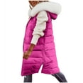 thumbnail image 2 of AUNVITO Women's Winter Sleeveless Puffer Vest With Detachable Hood & Side Zipper, Stand Collar Quilted Coat With Pockets For Casual OutRegular Fits, 2 of 9