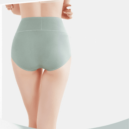 Fulorrnie Underwear for Women High Waisted Seamless Comfort No Show Panty Waistband Briefs Banded Waist Panties  Green  XXL