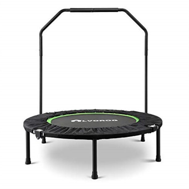 alvorog fitness exercise trampoline with handrail portable foldable