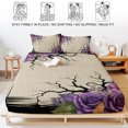 thumbnail image 5 of Full Size Fitted Sheet Set - Halloween 3 Piece Bedding Sets 16" Deep Pocket Fitted Sheet with 2 Pillowcases, Fall Farmhouse Spooky Branches Flowers Beige Brushed Microfiber Hotel Luxury Bed Sheets, 5 of 9