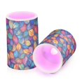 thumbnail image 7 of Yayeee Flameless Candles with Remote Flickering Battery Operated Multi Color Changing, Vibrant Art Leaves Pattern, 7 of 7