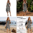 thumbnail image 5 of Xixirimido Zebra Stripe Black Print Hawaii Couple Matching Outfit Men's Hawaiian Shirt and Women's Summer Sleeveless Dress Soft Midi Beach Dresses Matchable Couple Outfits, S, 5 of 7