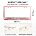 thumbnail image 2 of Aluminum License Plate Frame 2 Pack Car Exterior Accessory Car Tag Holder for Front Rear Plates Cars Decor Pink Roses and Ribbons, 2 of 7