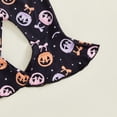 thumbnail image 4 of GobdXE Baby My First Halloween Outfit Long Sleeve Romper Pumpkin Print Flare Pants Bow Headband 3 Piece Set Size:12-18 Months, 4 of 9