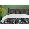 thumbnail image 4 of Ambesonne Botanical Duvet Cover Set, Monochrome Minimal Flower, 2-Calking, Dark Grey Black White, 4 of 7