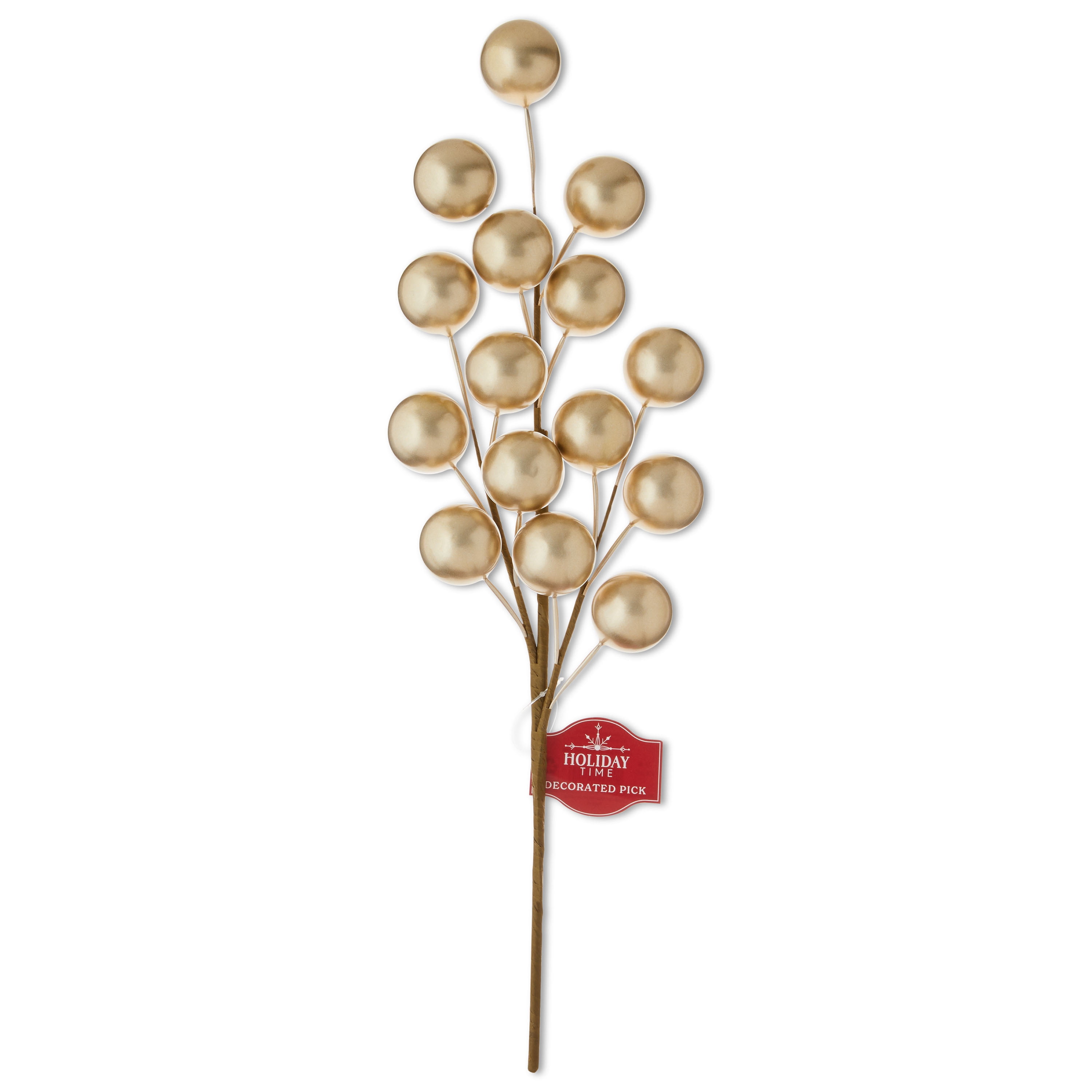 Champagne Foam Ball Decorative Christmas Pick, 18 in, by Holiday Time