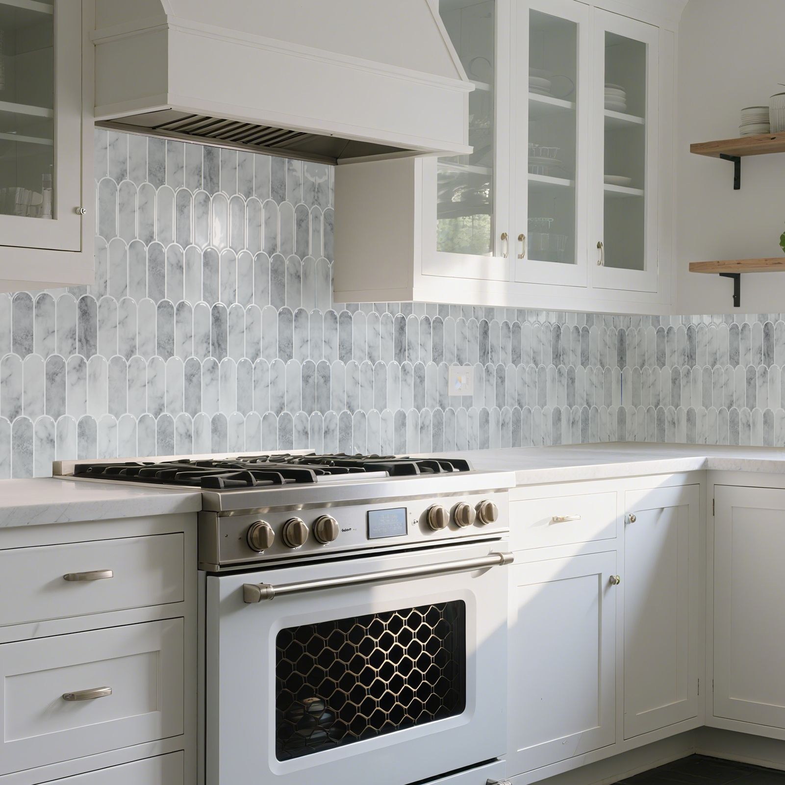 12'' x 12'' Peel and Stick Backsplash,10-Sheet Self-Adhesive Wall Tiles for Kitchen Bathroom,Thicker Design in Gray