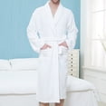 thumbnail image 1 of WREESH Homme Uni Décontracté Extra Long Serviette Matériau Absorbe Poche d'Eau Gimp Robe de Nuit Peignoir, 1 of 7