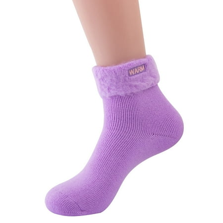 

ERTUTUYI Winter Solid Color Knitting Plush Warm Socks Home Socks Ski Socks Moon Socks C