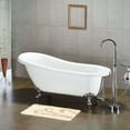 thumbnail image 2 of Cambridge Plumbing Inc AST67-NH-BN Acrylic Slipper Bathtub 67 x 30 in. with No Faucet Drillings and Brushed Nickel Feet, 2 of 3