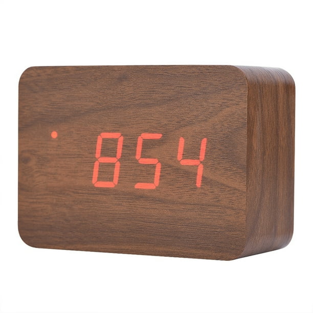 Reloj, Alarma digital electrónica de madera Reloj despertador digital Reloj despertador de madera El mejor en su clase