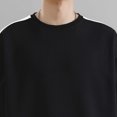 thumbnail image 4 of Miluxas Men's Oversized Cotton T-Shirts Heavy Weight Crew Neck Vintage Wash Tee Long Sleeve Casual Gym Workout Tops Black, 4 of 7