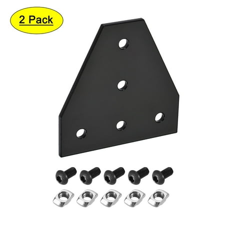 

Uxcell Corner Bracket Plate T Shape 90x90mm 3030 Aluminum Profile w Nuts and Screws Painting Black 2Pack