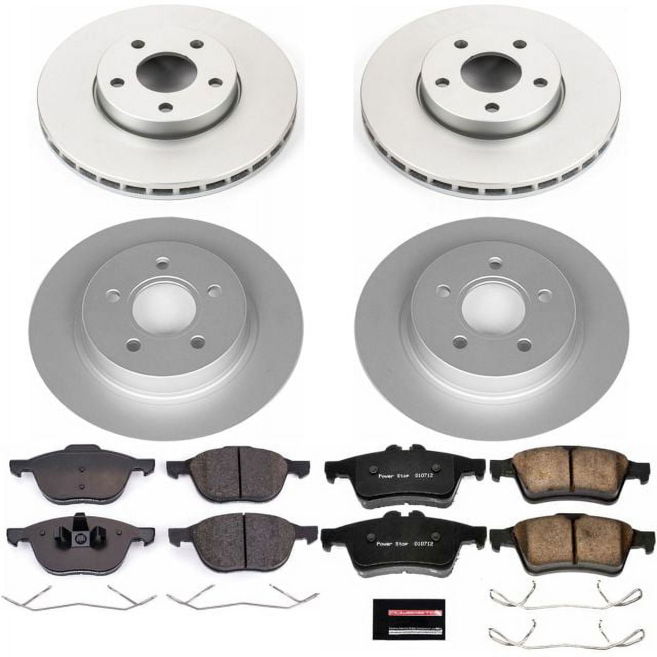 PowerStop Front and Rear Geomet Coated Brake Rotor and Pad Kit Fits: VOLVO Select Models CRK7635