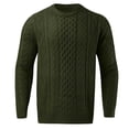thumbnail image 4 of Dpytoraw Men Solid Color Knitted Flower Round Neck Sweater Casual Loose Comfortable Business Trend Top, 4 of 5