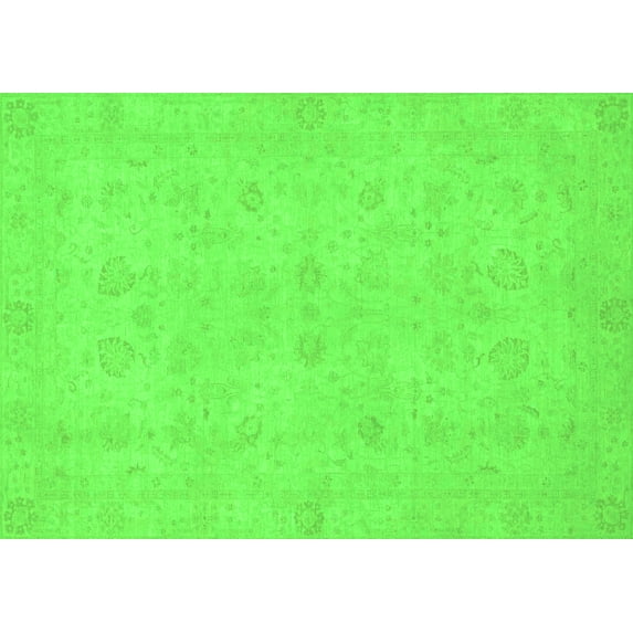 Ahgly Company Indoor Rectangle Abstract Green Modern Area Rugs, 6' x 9'