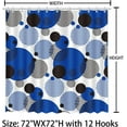 thumbnail image 3 of Blue Abstract Geometric Shower Curtain for Bathroom Modern Art Bathroom Decor Circle Shower Curtain Washable Durable Fabric Bathroom Shower Curtains 72x72 inch, 3 of 5